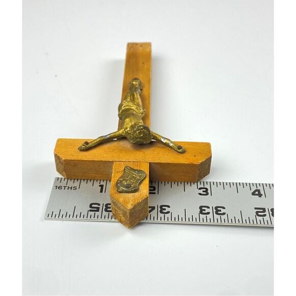 Wooden Cross Set w/ Sliding Lid & Candles Last Rites Sick Call Compartment 12" D - Picture 11 of 11